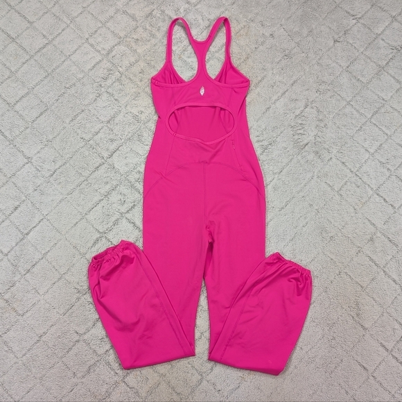 Free People Jumpsuit Womens XS Pink Lets Bounce One Piece Dance Sport Sleek - Picture 10 of 11